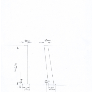 Ozola galda kāja tbrūna 450mm